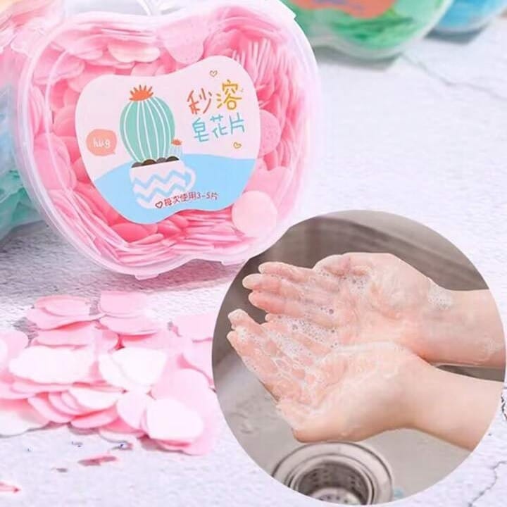 Portable Soap Paper Bath Hand Washing Disposable Soap Slice Mini Flower Travel Scented Petal Wash Hand Soap