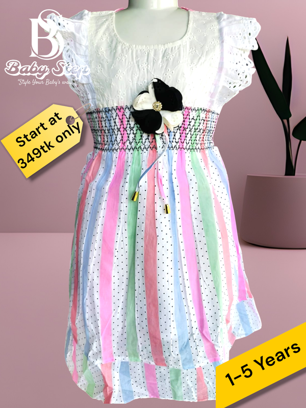 Colorful Striped Baby Girl Dress — Perfect for Summer Vibes!