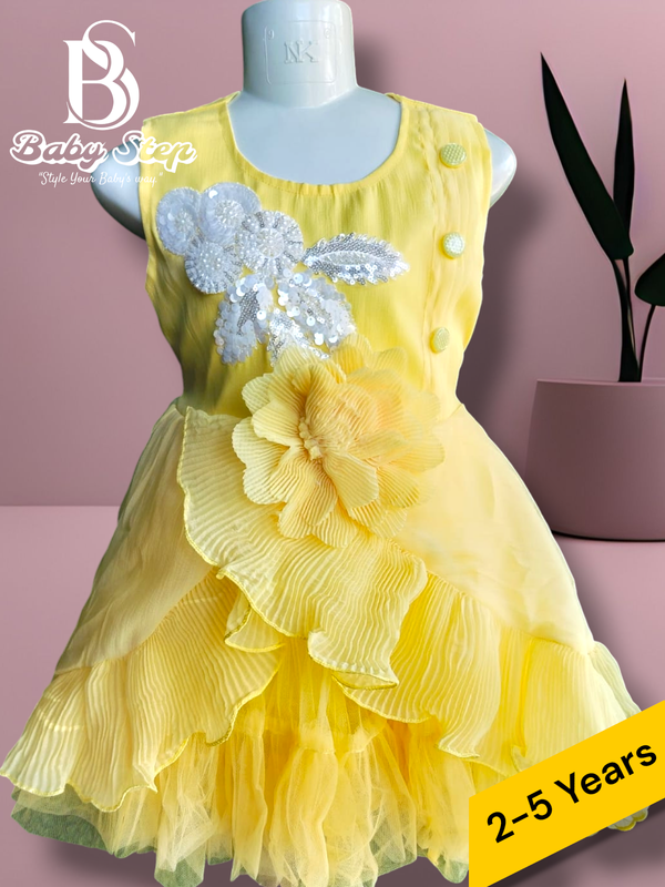 Elegant Baby Girls Dress - Floral Design, Ages 2-5 Years | Baby Step