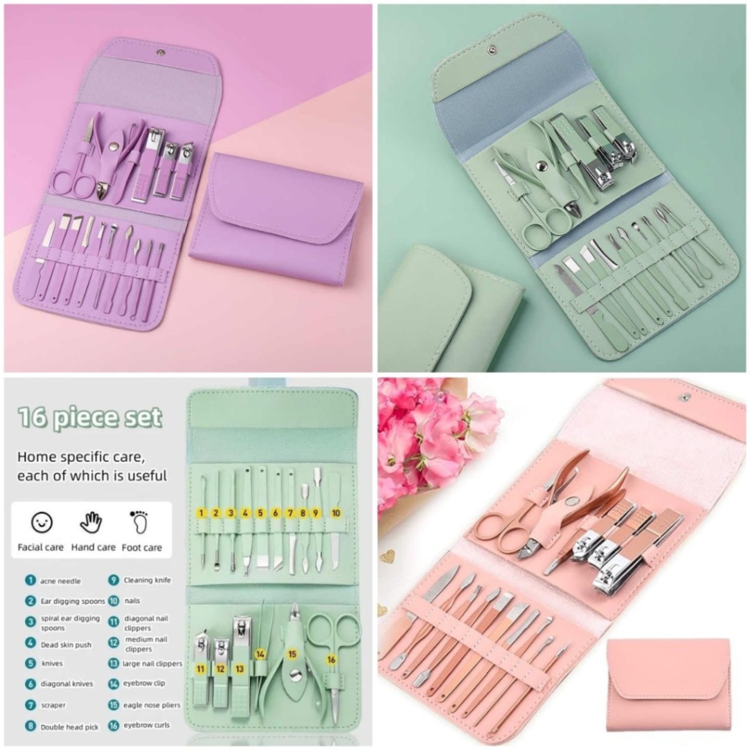 16 Pcs Manicure Set Professional Nail Clippers Pedicure Kit,