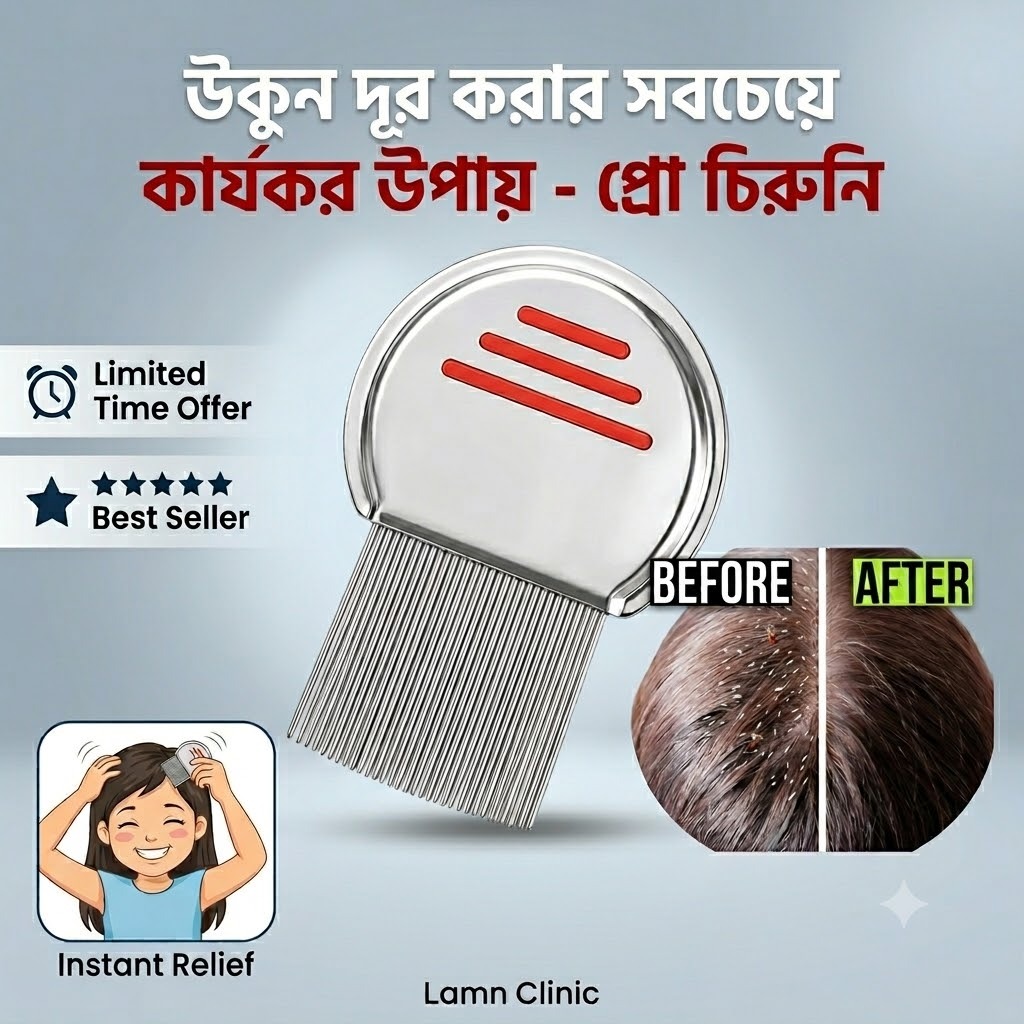 স্টেইনলেস স্টিলের উকুন অপসারণের চিরুনি