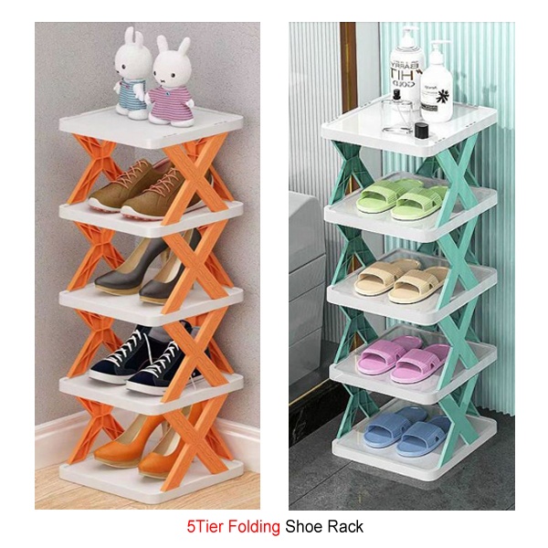 5 Layer Foldable Shoe Rack Organizer, Smart Foldable Shoe Rack
