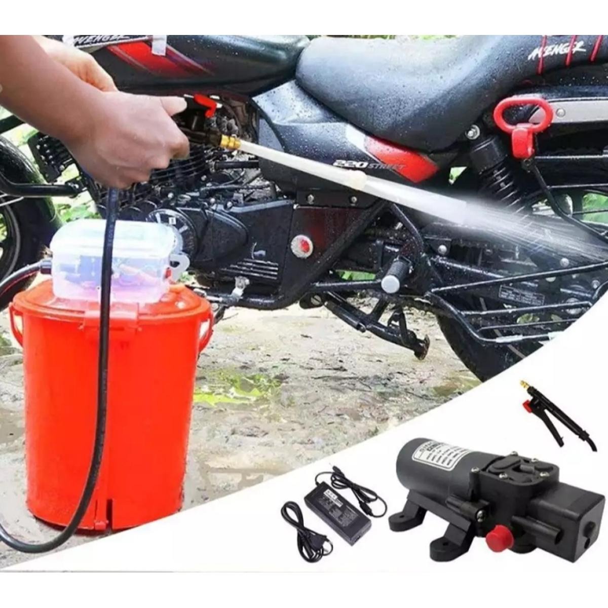 Portable Bike / Car Washer Combo Water Pump Hose Pipe Spray Gun Full Set, Water Pump for Bike Or Car Wash & Garden Irrigation