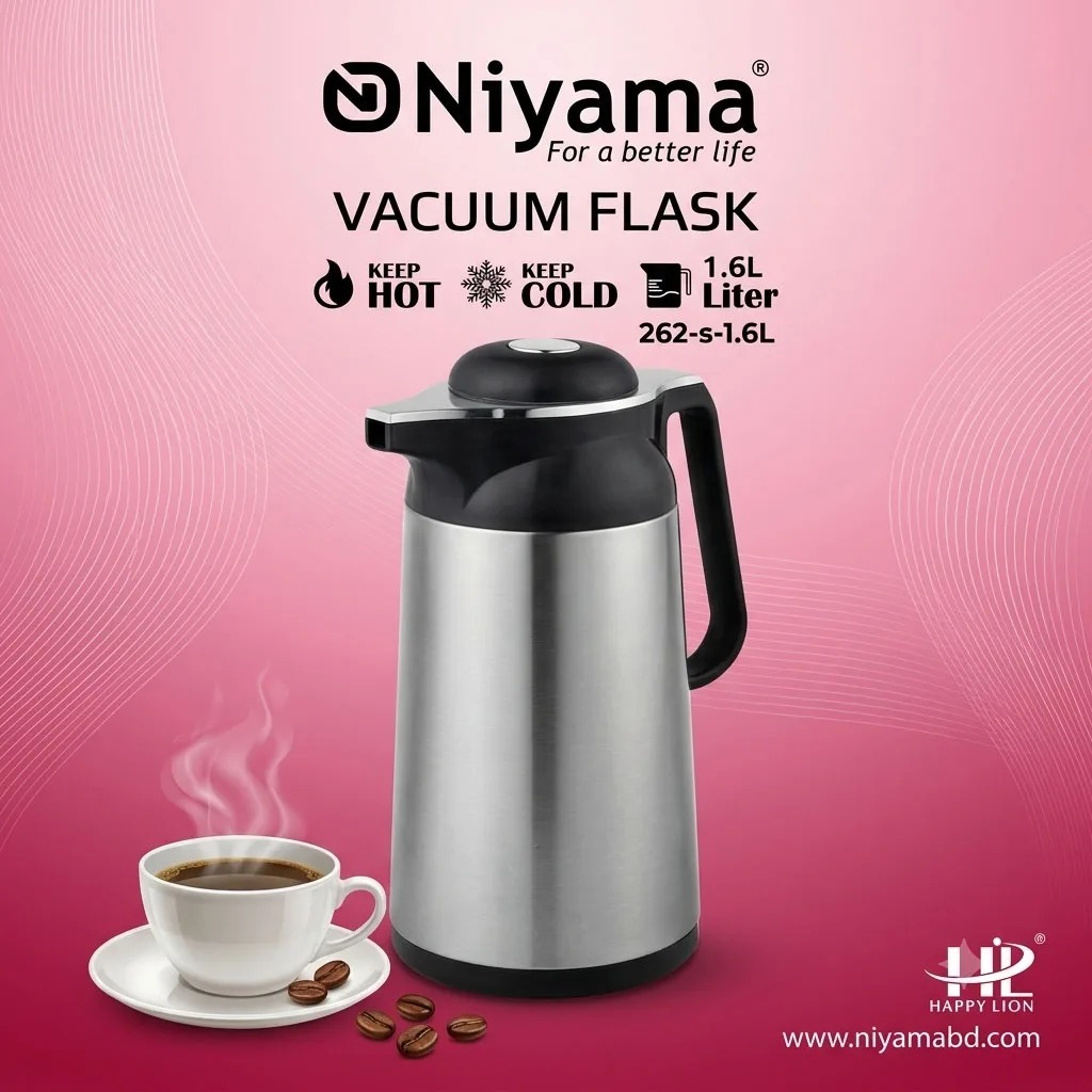 Niyama Vacuum Flask 1.6l, Niyama Thermal Stainless Steel Vacuum Flask