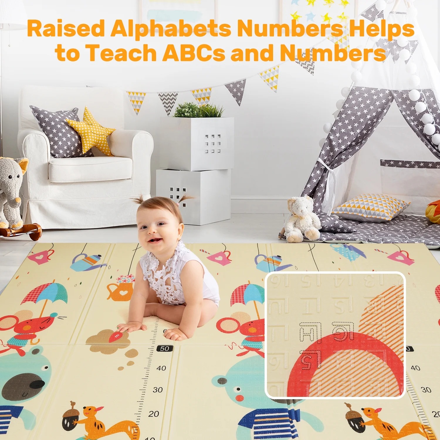 Baby Play Mat Waterproof Thickening Foldable Crawling Mat Cute Cartoon Printing Activity Playmats For Toddlers Infants