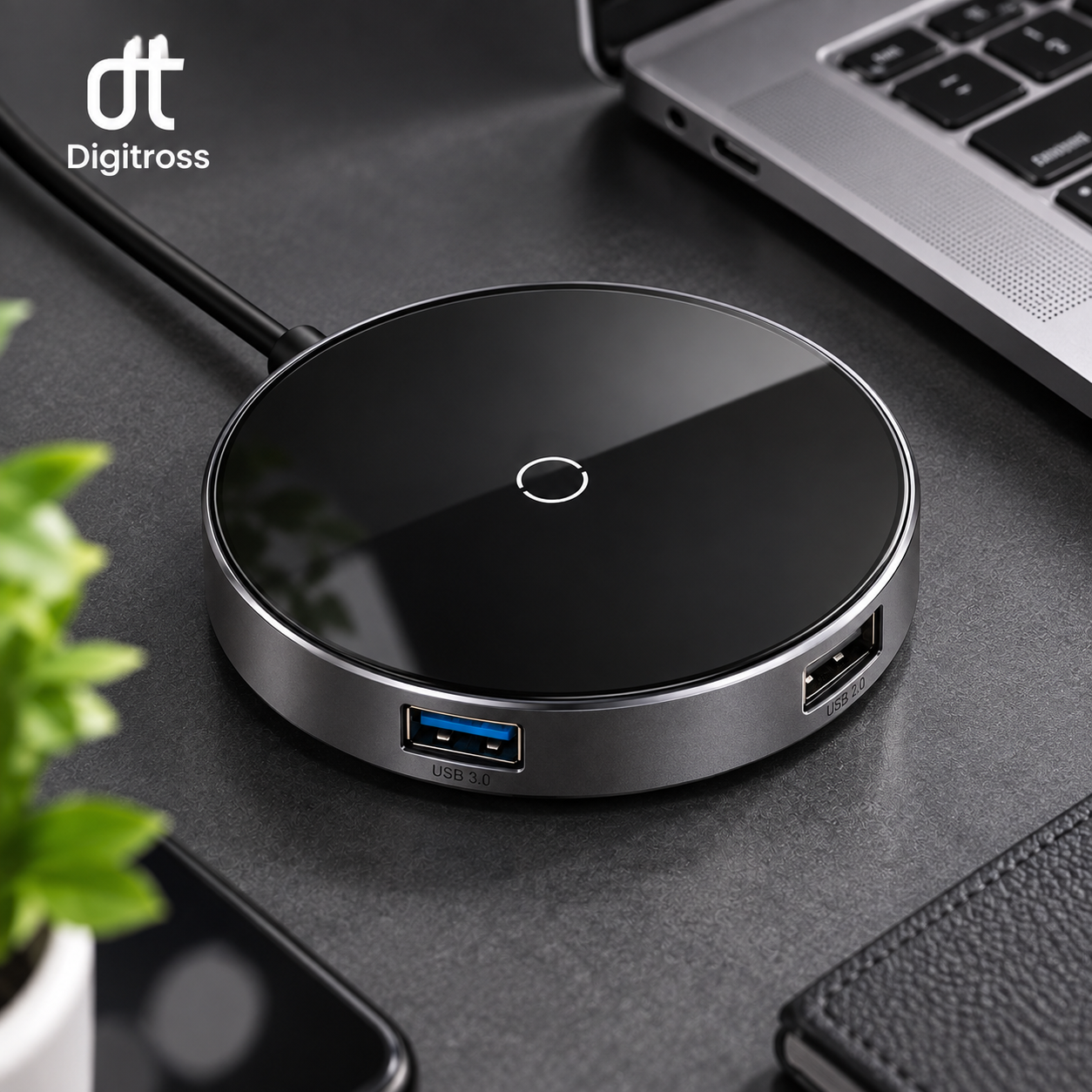 Baseus Circular Mirror Wireless Charger Hub – Deep Gray | WXJMY-0G_img_2