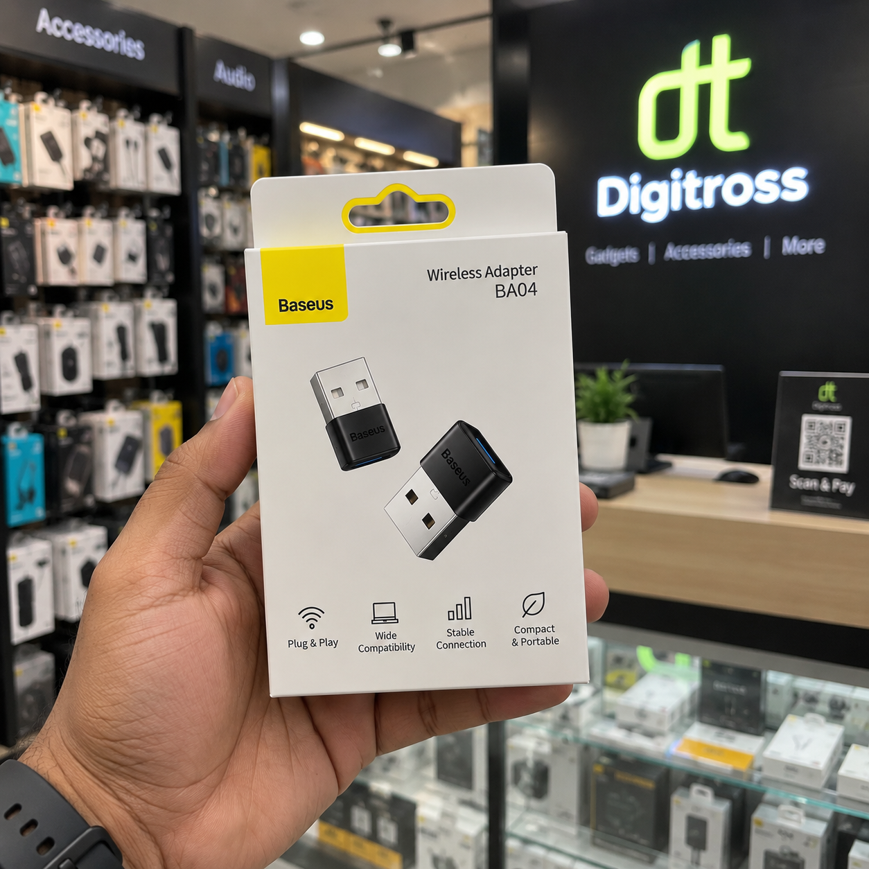 Baseus Wireless Adapter BA04 Black – Bluetooth 5.0 USB Adapter