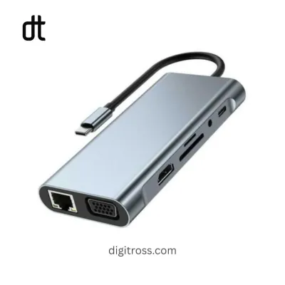 11 in 1 Type C Hub with 1x HDMI, 2x USB A, 2x USB C, RJ45 Ethernet, SD TF Card Reader for Mac Mini, Windows PC, Macbook, Laptop, Android_img_1