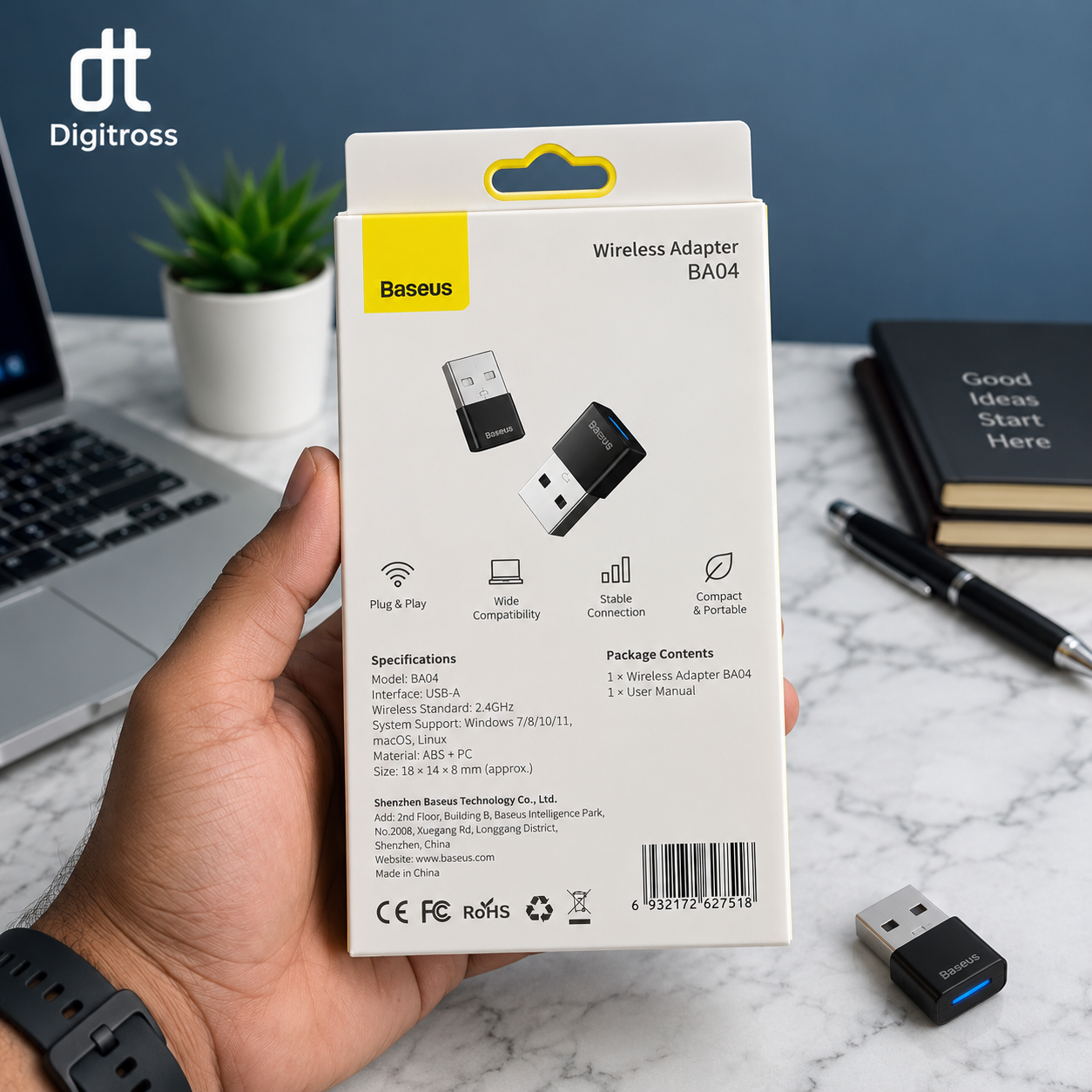 Baseus Wireless Adapter BA04 Black – Bluetooth 5.0 USB Adapter_img_2