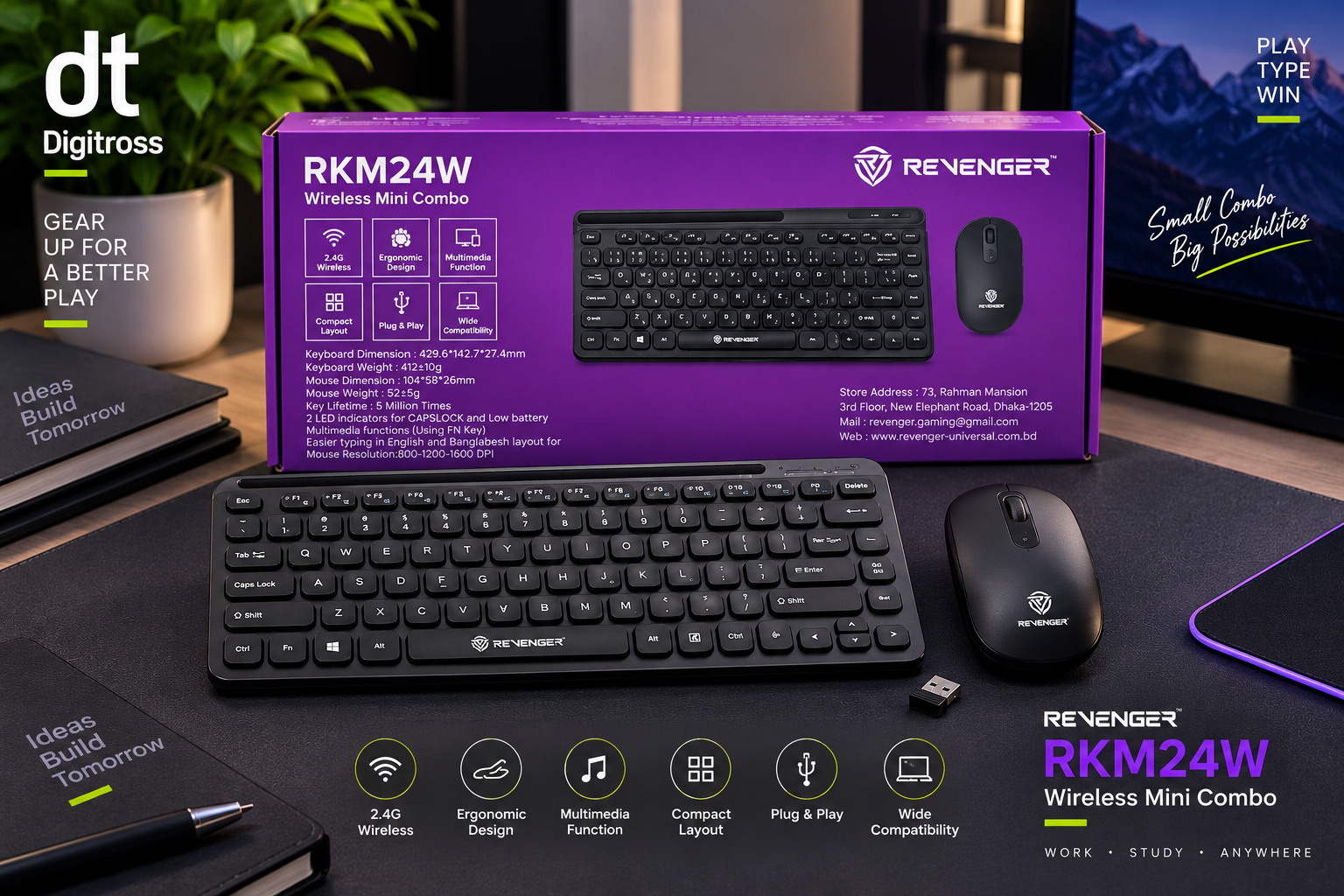Revenger RKM24W Wireless Combo Keyboard & Mouse Set_img_3