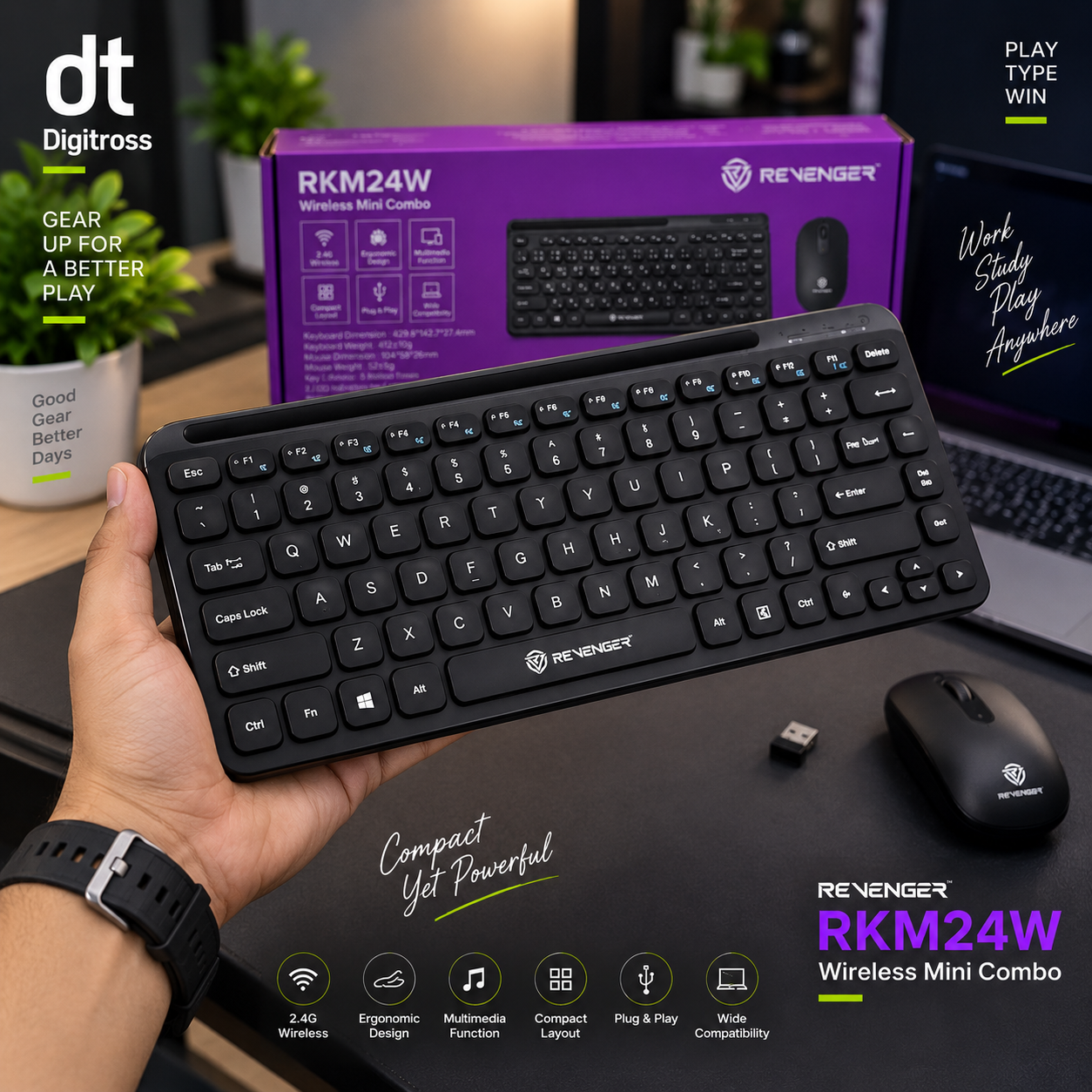 Revenger RKM24W Wireless Combo Keyboard & Mouse Set_img_2