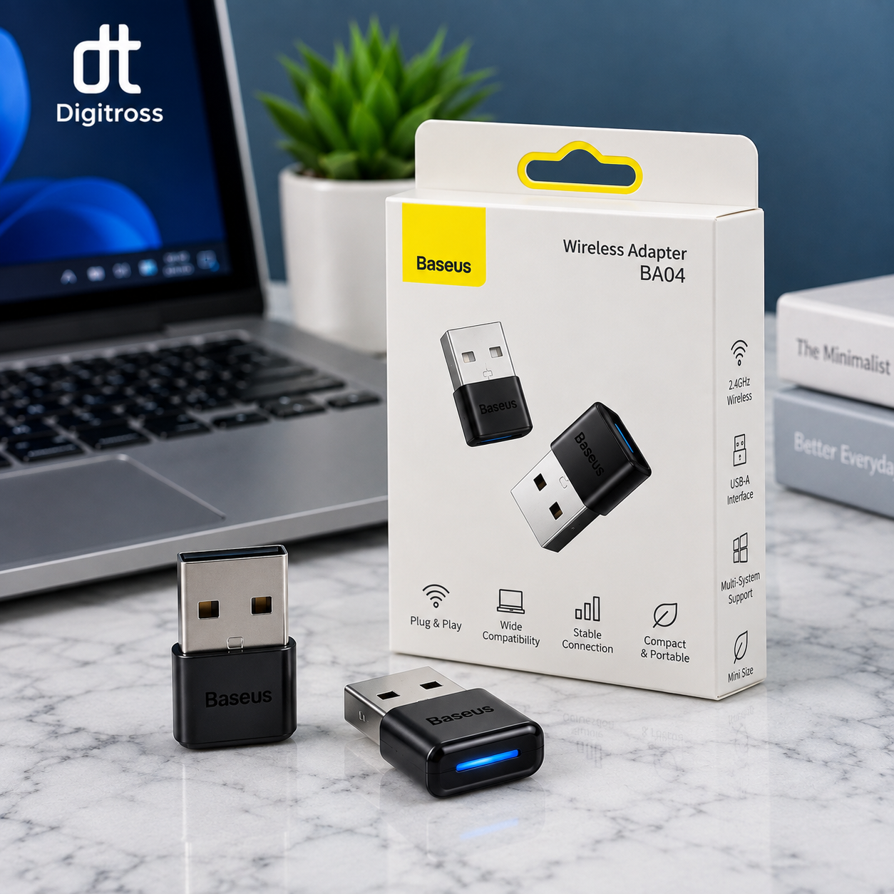 Baseus Wireless Adapter BA04 Black – Bluetooth 5.0 USB Adapter_img_1