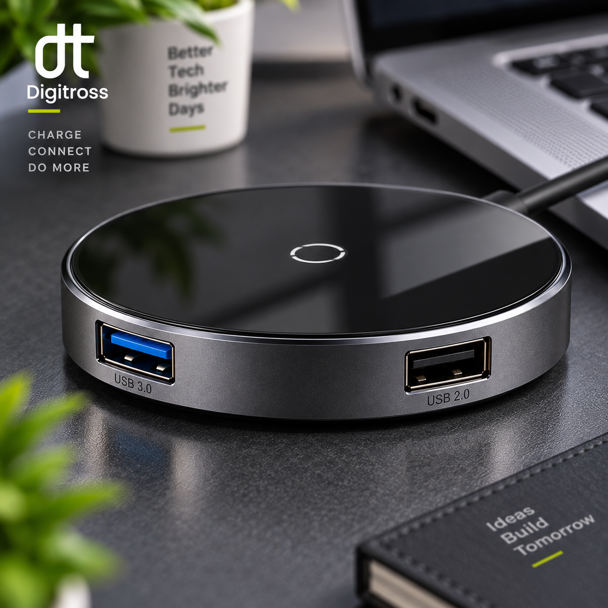 Baseus Circular Mirror Wireless Charger Hub – Deep Gray | WXJMY-0G_img_5