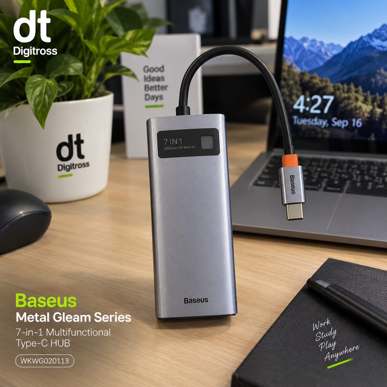 BASEUS METAL GLEAM SERIES 7 IN 1 MULTIFUNCTIONAL TYPE-C HUB DOCKING STATION GREY_img_1