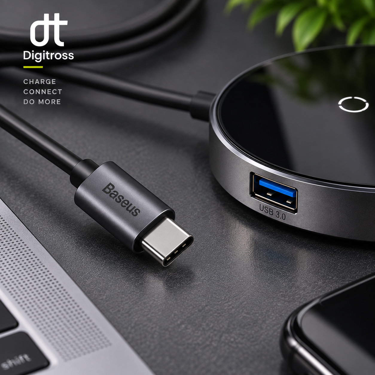 Baseus Circular Mirror Wireless Charger Hub – Deep Gray | WXJMY-0G_img_4