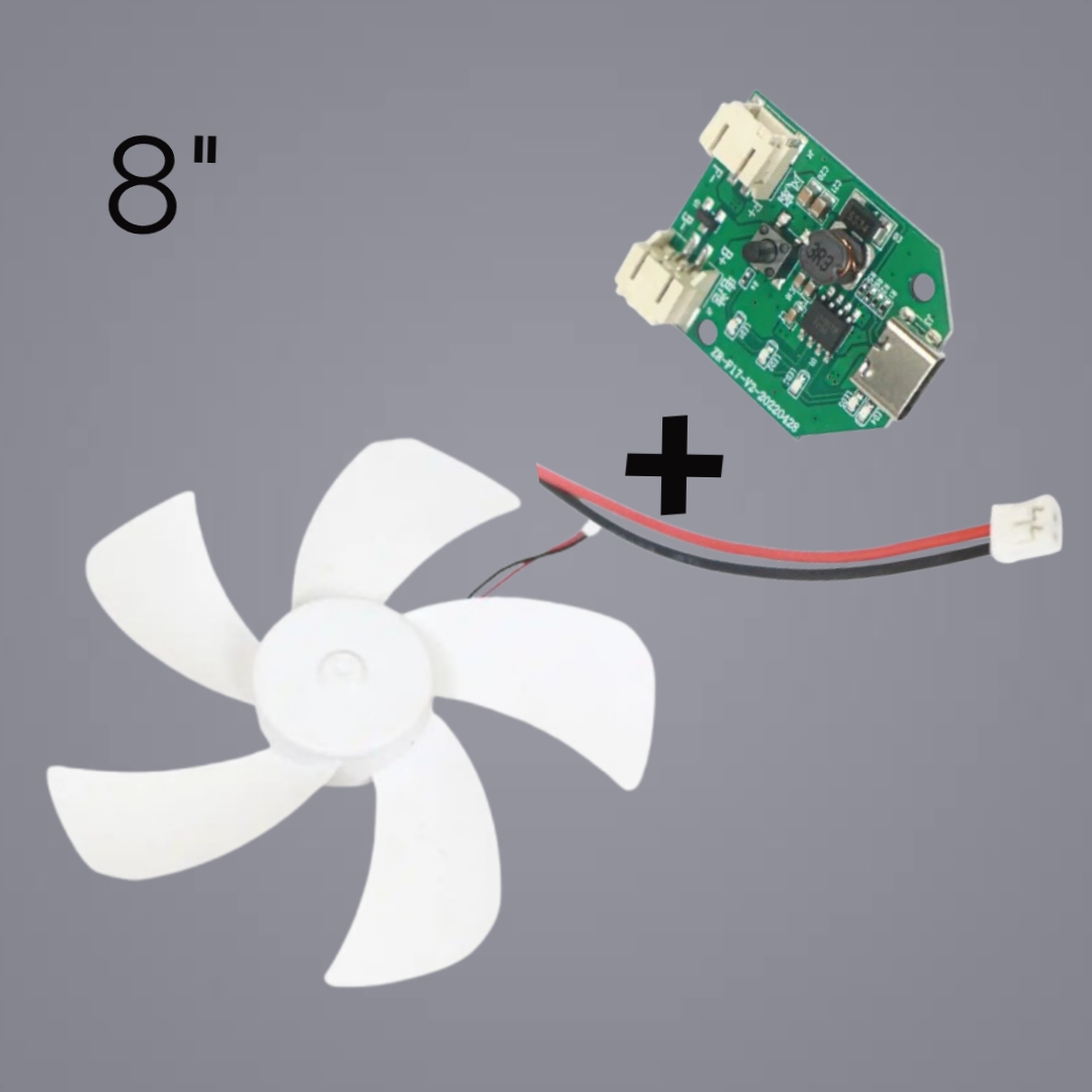8-Inch BLDC Brushless Fan Motor 9V/12V with 5 Blades + Controler circuit – High Air Flow Cooling Fan for Electronics, PC, and DIY Projects