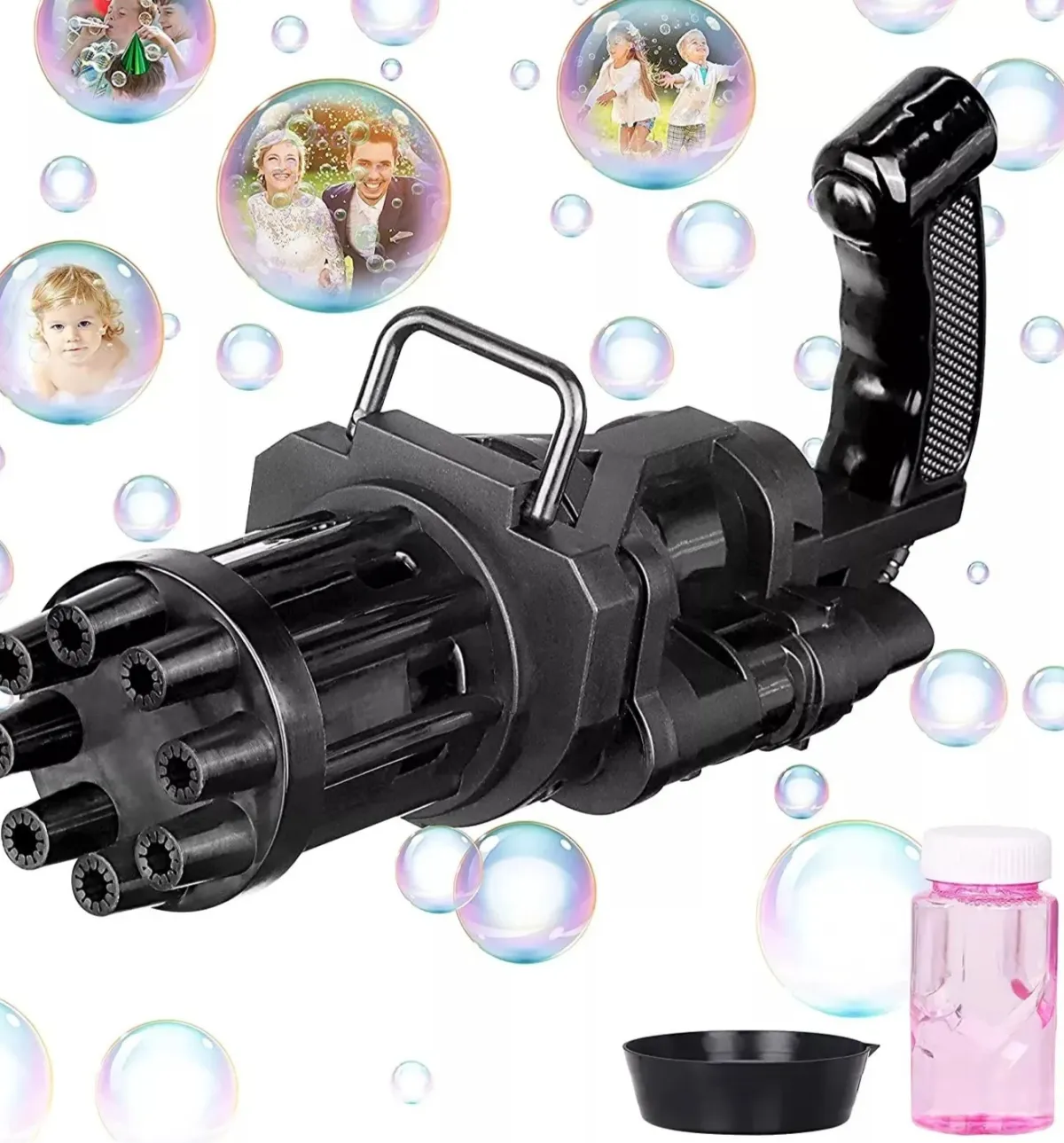 Bubble Blaster 8-Hole Automatic Bubble Blower Electric Bubble Maker Machine Toy for Toddler Kids Boys Girls