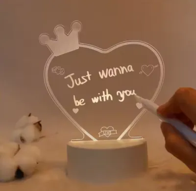 3D LED Love Note USB Message Board with Pen – Acrylic Night Light Gi_img_0