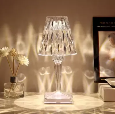 Wholesale Luxury Modern Crystal Table Lamp RGB Night Light USB Charging Flexible Bedside Factory Cross-Border Design_img_4