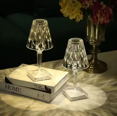 Wholesale Luxury Modern Crystal Table Lamp RGB Night Light USB Charging Flexible Bedside Factory Cross-Border Design_img_0