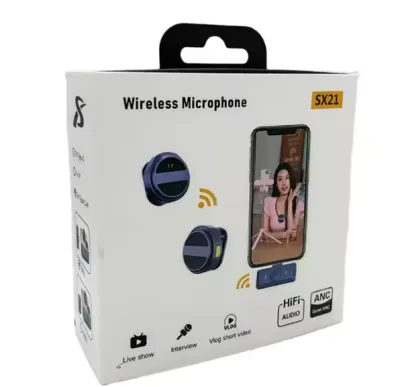 SX21 Magnetic Hanging Neck Wireless Lavalier Microphone Dedicated Long Battery Life with Storage Compartment_img_3