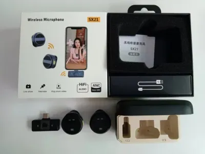 SX21 Magnetic Hanging Neck Wireless Lavalier Microphone Dedicated Long Battery Life with Storage Compartment_img_2