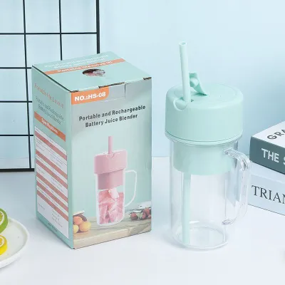 USB Electric Stainless Steel Fruit Juicer Cup Extractor Blender Juice Maker Machine Portable Juicer With Straw_img_1