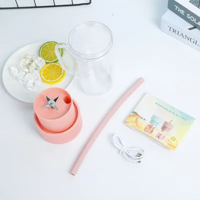 USB Electric Stainless Steel Fruit Juicer Cup Extractor Blender Juice Maker Machine Portable Juicer With Straw_img_4