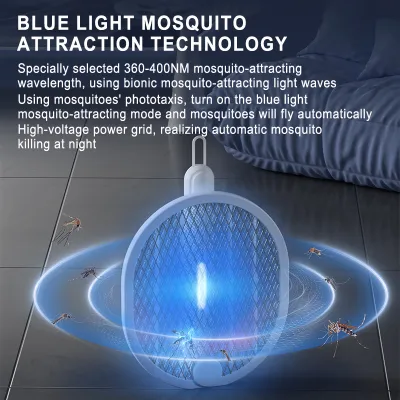 New Design Household Pest Control USB Rechargeable Foldable Hanging Electric Mosquito Killer Fly Swatter_img_0