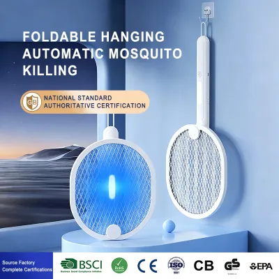 New Design Household Pest Control USB Rechargeable Foldable Hanging Electric Mosquito Killer Fly Swatter_img_1