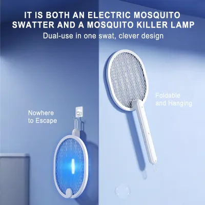 New Design Household Pest Control USB Rechargeable Foldable Hanging Electric Mosquito Killer Fly Swatter_img_2