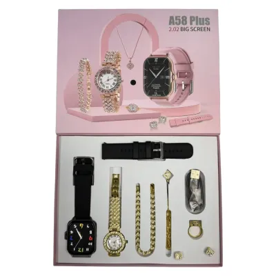 A58 Plus Smartwatch Gift Set For Girls ( 8 in 1)_img_2