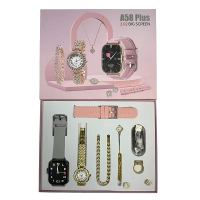 A58 Plus Smartwatch Gift Set For Girls ( 8 in 1)_img_1