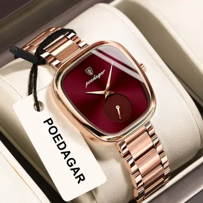 POEDAGAR Luxury Watch for Woman Waterproof Stainless Steel Women's Quartz Watches Simple High Quality Ladies Wristwatch_img_0