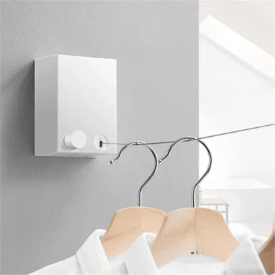 13.8 Feet Telescopic Clothes Hangers Indoor Outdoor Clothes Rack Wall Mounted Magic Laundry Hooks_img_0