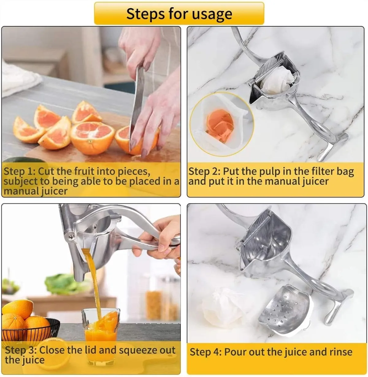 Aluminium Steel Heavy Duty Handhold Press Fruit Juicer, Fruit Manual & Instant juicer