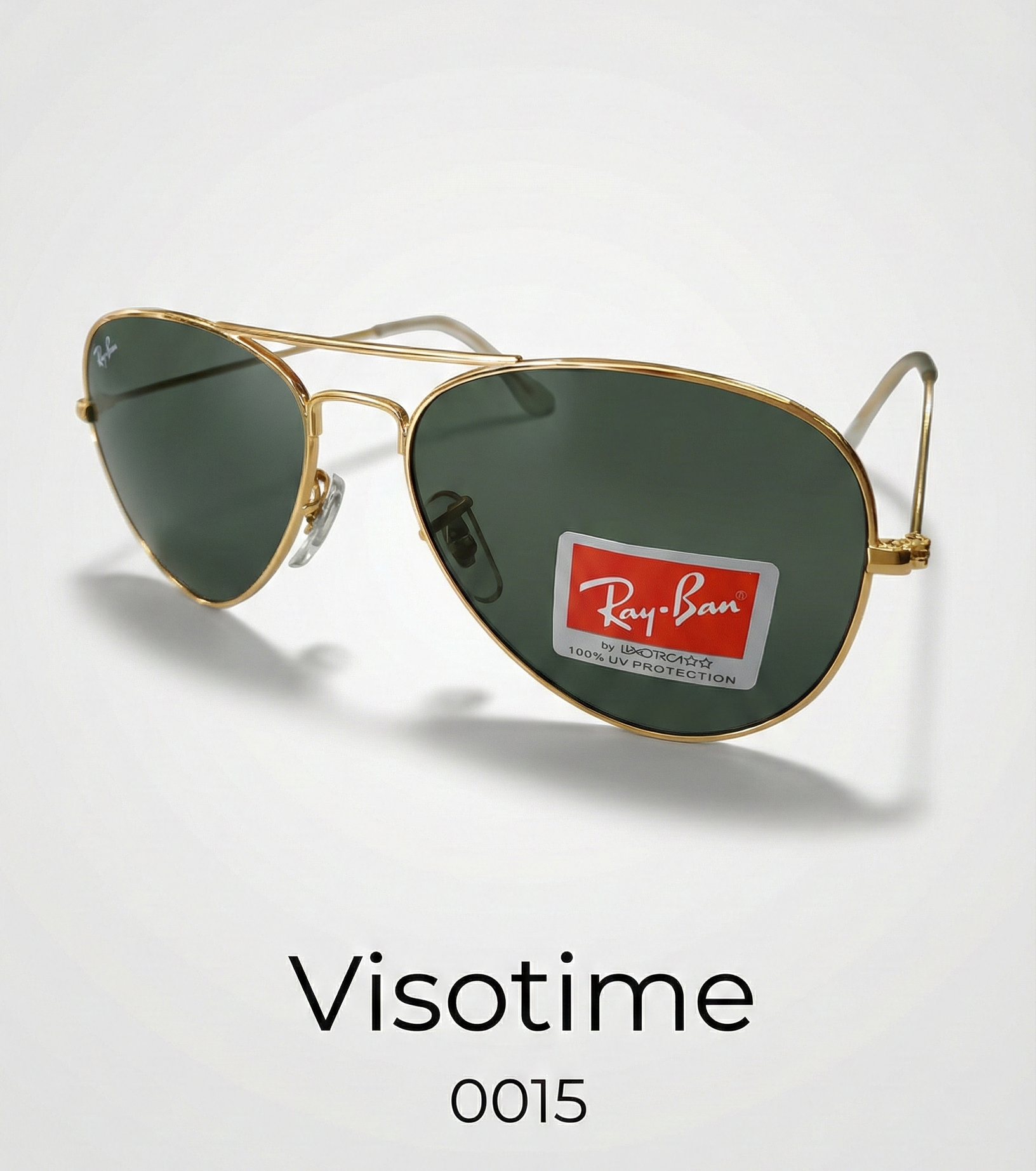Classic Gold-Tone Aviator Sunglasses – Dark Green Lens (Model 0015)_img_1
