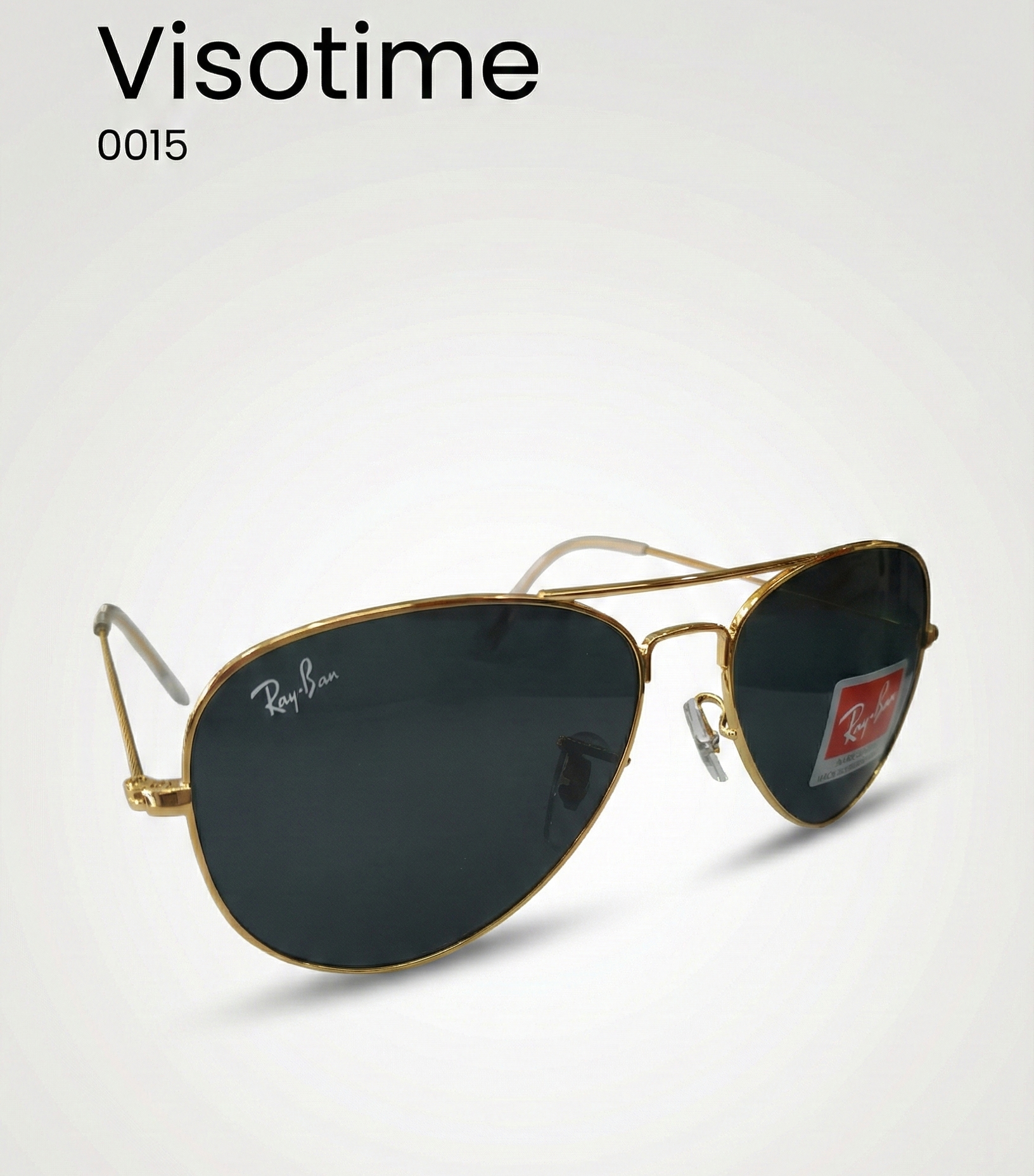 Classic Gold-Tone Aviator Sunglasses – Dark Green Lens (Model 0015)_img_2