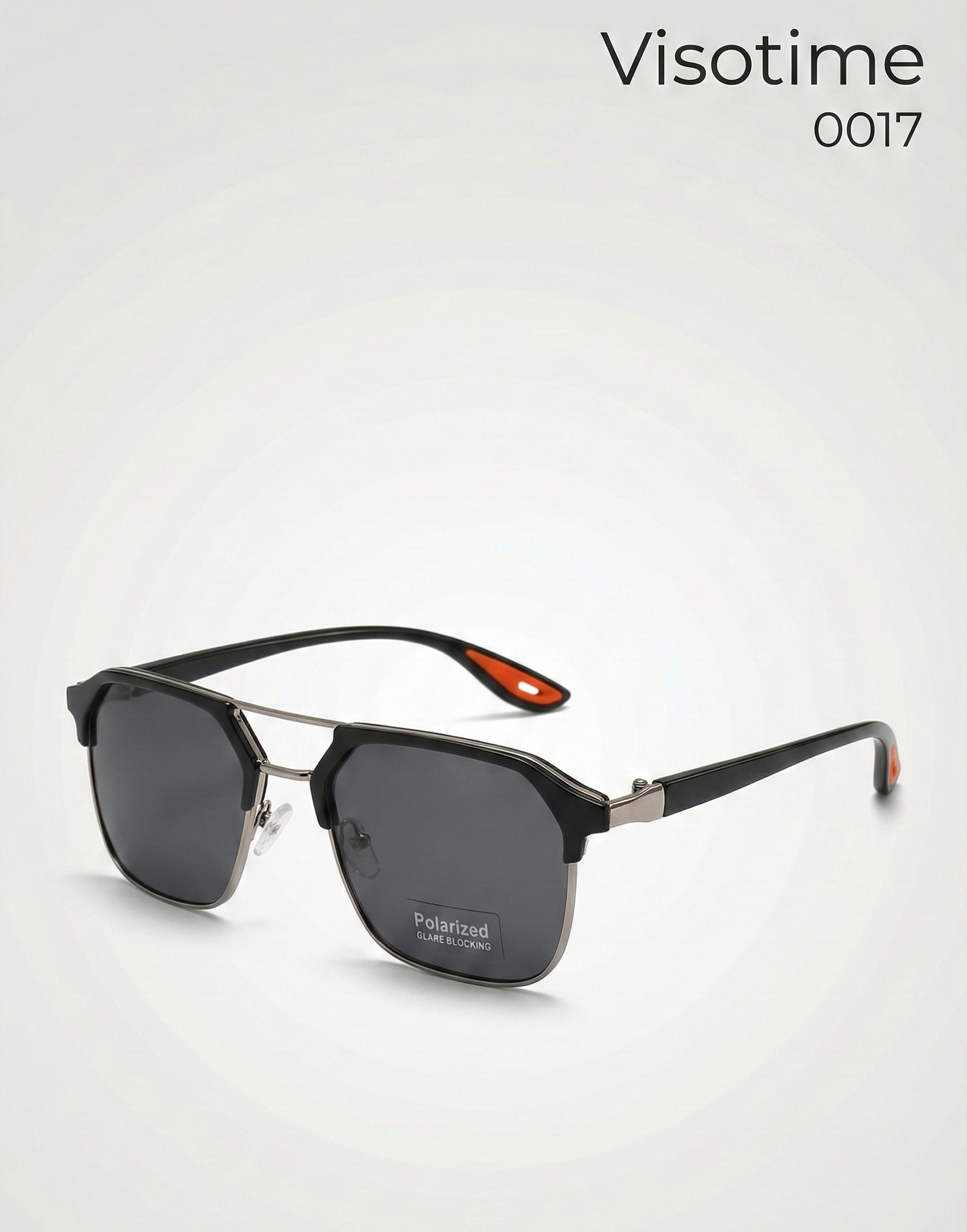 Visotime Modern Geometric Navigator Sunglasses – Polarized Dual-Tone Frame (Model 0017)