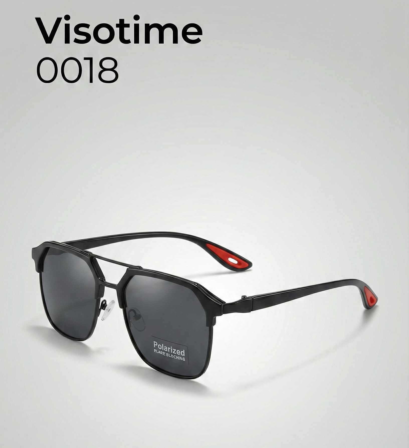 Visotime Modern Geometric Navigator Sunglasses – Polarized Dual-Tone Frame (Model 0017)_img_2