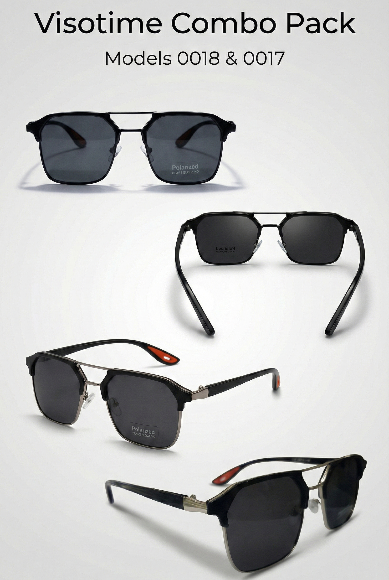 Visotime Modern Geometric Navigator Sunglasses – Polarized Dual-Tone Frame (Model 0017)_img_5