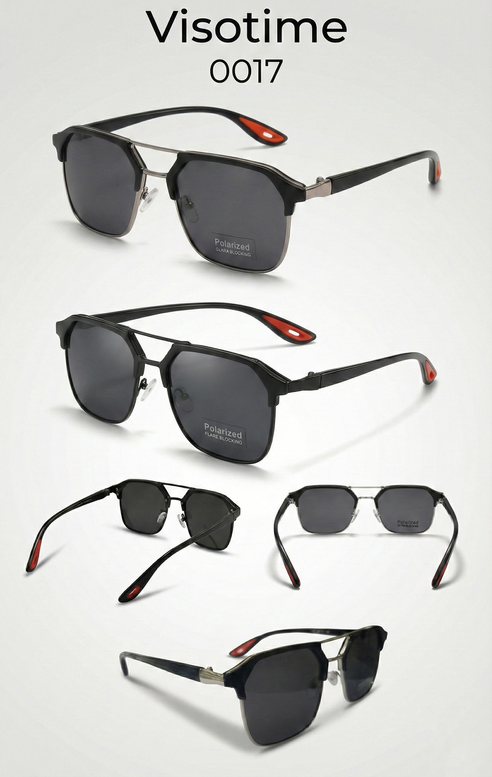 Visotime Men’s Geometric Double-Bridge Polarized Sunglasses (Model 0018)_img_4