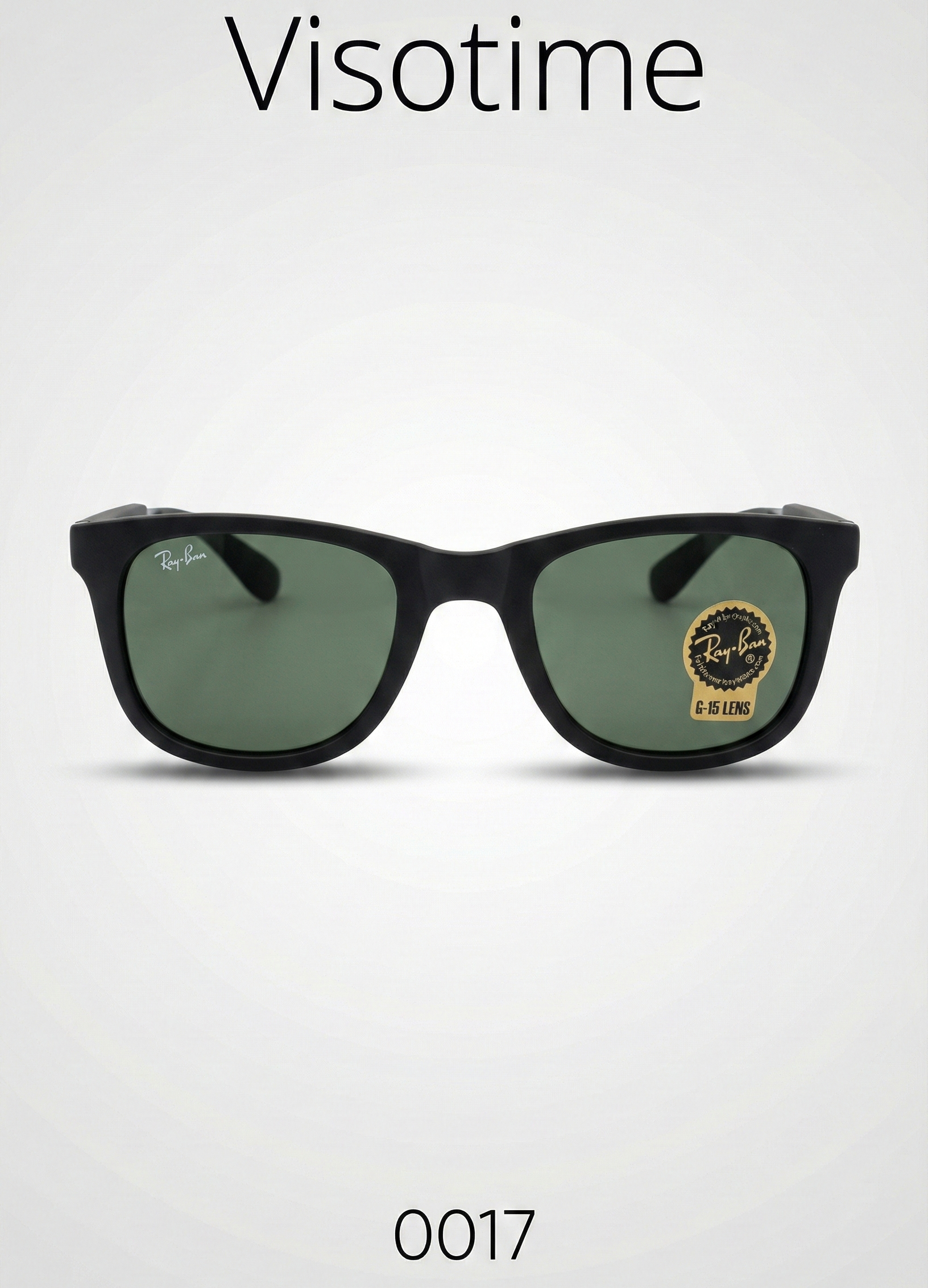 Ray-Ban Matte Black Rectangular Sunglasses – G-15 Green Lenses (Product Code: 0019)