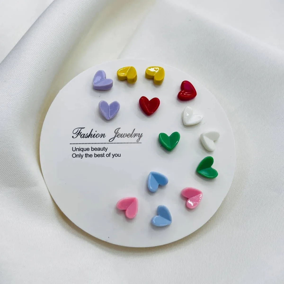 Elegant Mix & Match Earrings Set (7 Pairs) - Hearts - Image 1