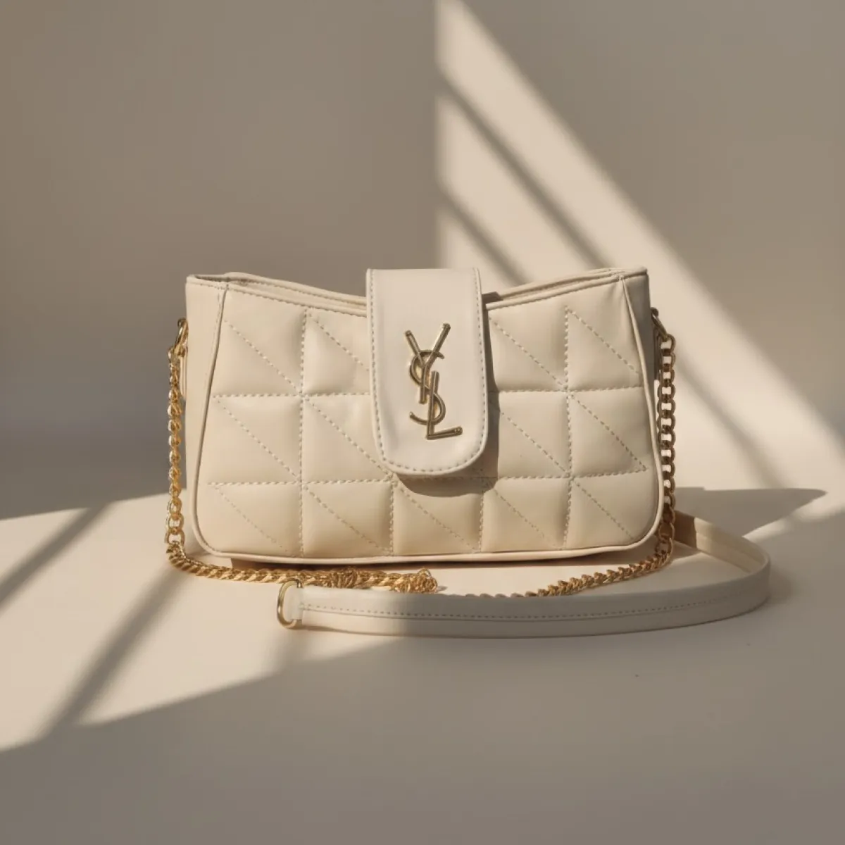 YSL Inspired Quilted Crossbody Bag with Chain Strap (Available in 3 Colors) - Image 3