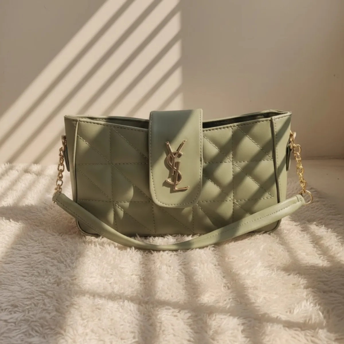 YSL Inspired Quilted Crossbody Bag with Chain Strap (Available in 3 Colors) - Image 2
