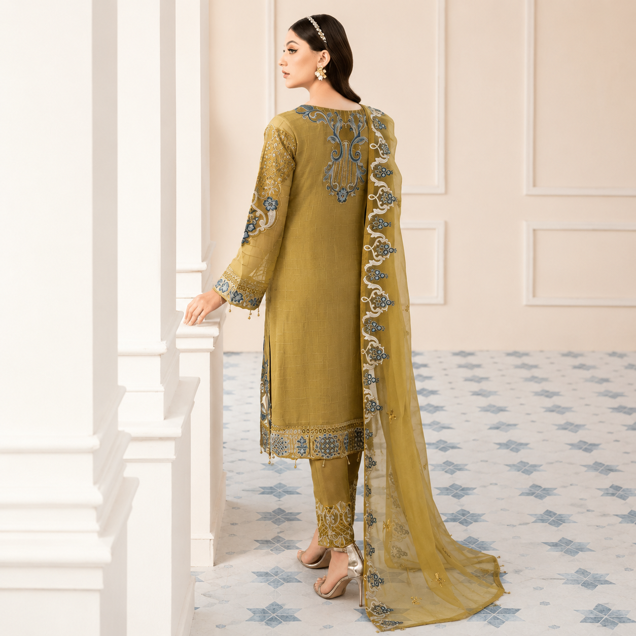 Rangoon by Ramsha Embroidered Chiffon Suits Unstitched 3 Piece Luxury thumbnail 2