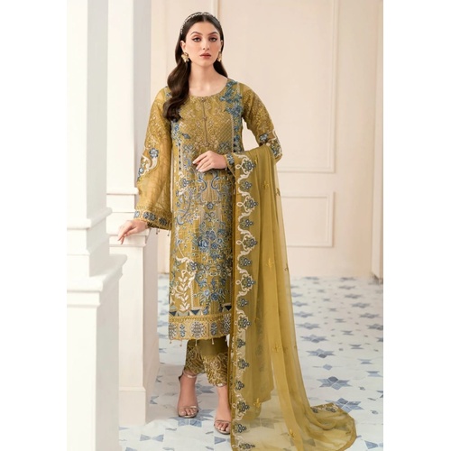 Rangoon by Ramsha Embroidered Chiffon Suits Unstitched 3 Piece Luxury thumbnail 5