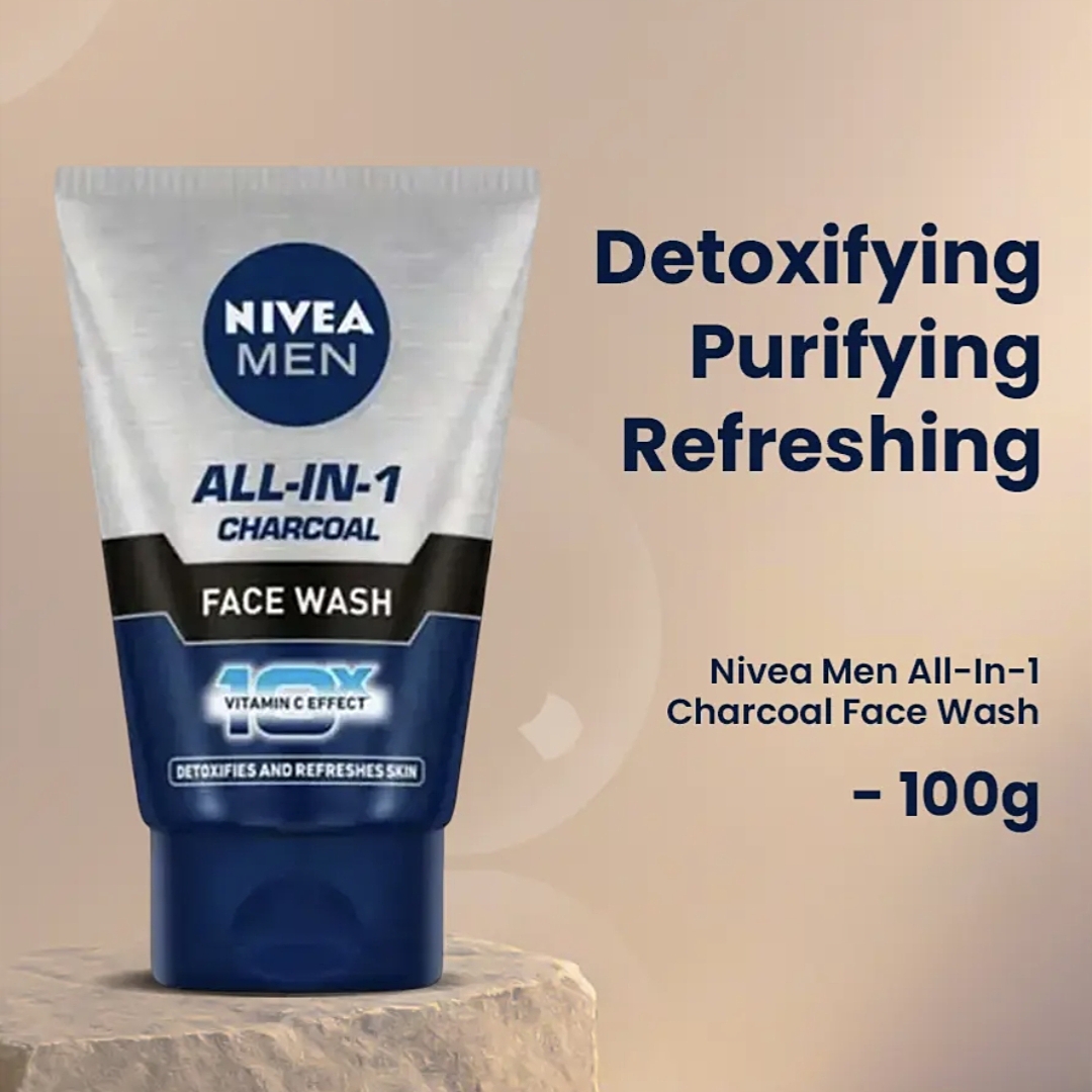 Nivea Men All-In-1 Charcoal Face Wash - 100g
