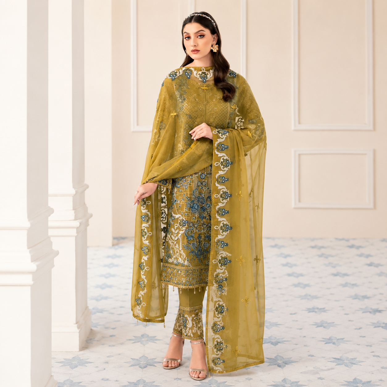 Rangoon by Ramsha Embroidered Chiffon Suits Unstitched 3 Piece Luxury